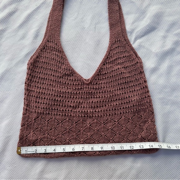 Purple crochet tote bag boho hippie style made in usa shoulder bag - Picture 3 of 5